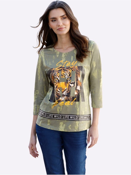 T-shirt à Encolure Ronde Pur Coton - Taille Standard - Moda Vilona - Kiabi T-shirt à Encolure Ronde Pur Coton - Taille Standard - Moda Vilona - Kiabi