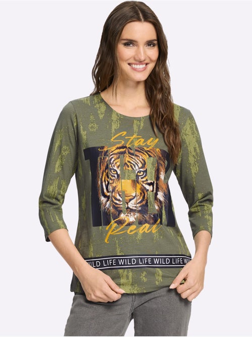 T-shirt à Encolure Ronde Pur Coton - Taille Standard - Moda Vilona - Kiabi T-shirt à Encolure Ronde Pur Coton - Taille Standard - Moda Vilona - Kiabi