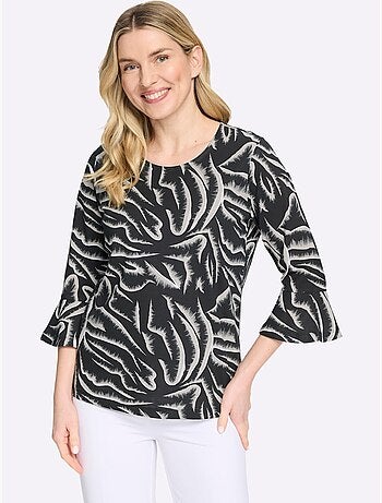 T-shirt à Encolure Ronde Pur Coton - Taille Standard - Moda Vilona