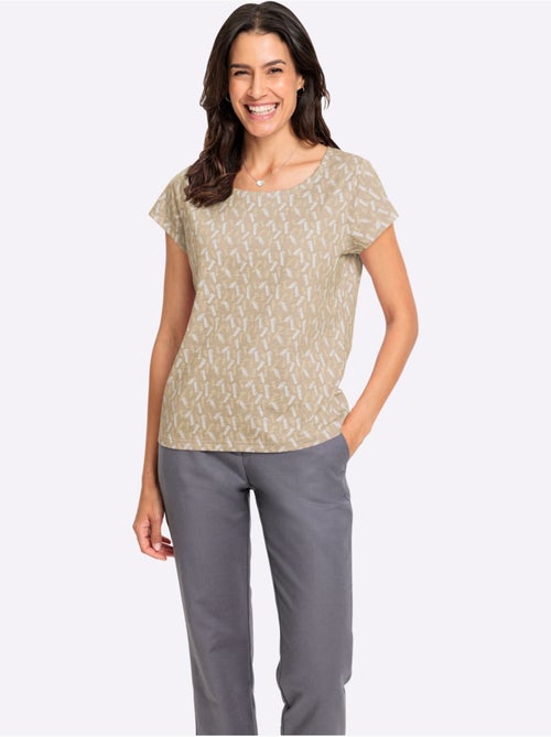 T-shirt à Encolure Ronde Pur Coton - Taille Standard - Witt - Kiabi