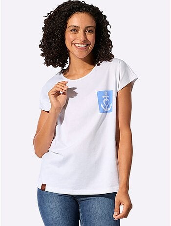 T-shirt à Encolure Ronde Pur Coton - Taille Standard - Witt