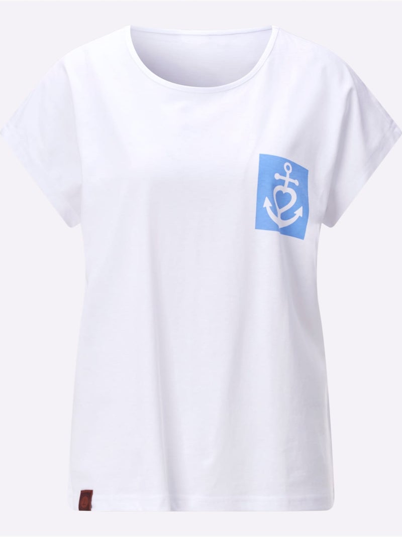 T-shirt à Encolure Ronde Pur Coton - Taille Standard - Witt Blanc - Kiabi