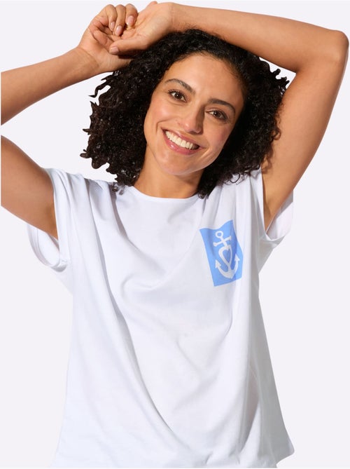 T-shirt à Encolure Ronde Pur Coton - Taille Standard - Witt - Kiabi