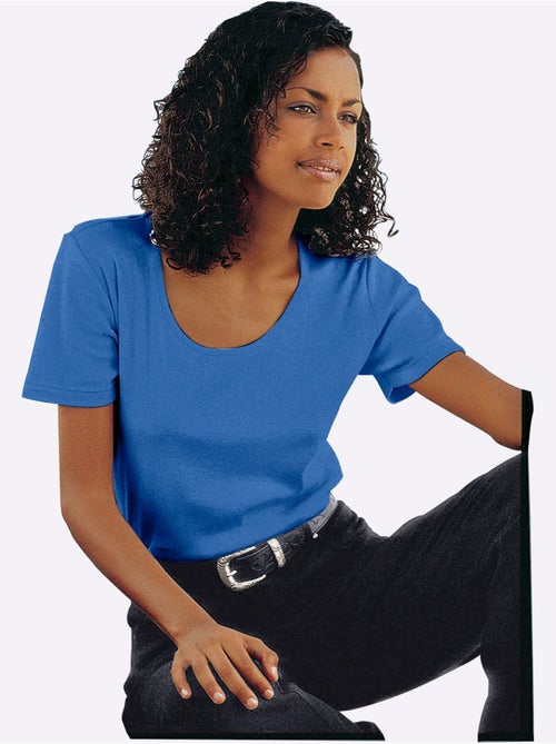 T-shirt à Encolure Ronde Pur Coton - Taille Standard - Witt - Kiabi