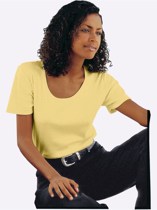 T-shirt à Encolure Ronde Pur Coton - Taille Standard - Witt - Kiabi