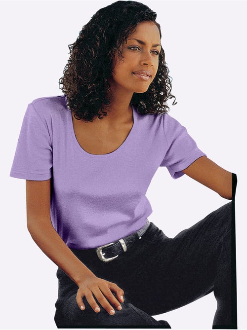 T-shirt à Encolure Ronde Pur Coton - Taille Standard - Witt - Kiabi