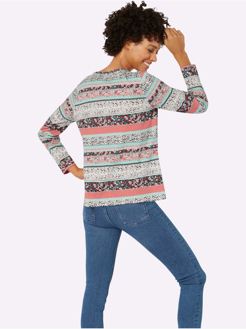 T-shirt à encolure ronde pur coton - taille standard - witt Multicolore - Kiabi
