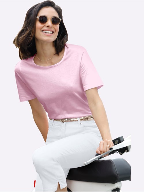 T-shirt à Encolure Ronde Pur Coton - Taille Standard - Witt - Kiabi