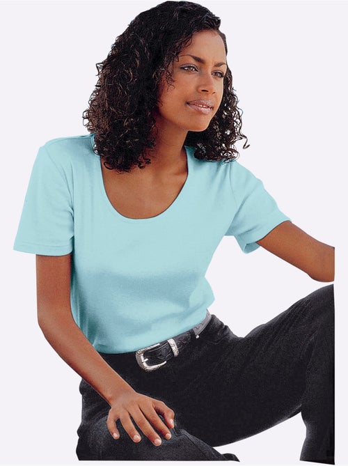 T-shirt à Encolure Ronde Pur Coton - Taille Standard - Witt - Kiabi