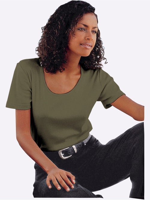 T-shirt à Encolure Ronde Pur Coton - Taille Standard - Witt - Kiabi