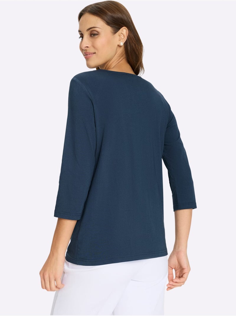 T-shirt à Encolure Ronde Qualité Coton Doux Sur La Peau - Taille Standard - Witt Bleu foncé - Kiabi