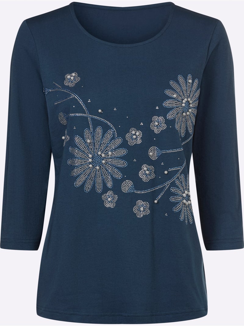 T-shirt à Encolure Ronde Qualité Coton Doux Sur La Peau - Taille Standard - Witt Bleu foncé - Kiabi