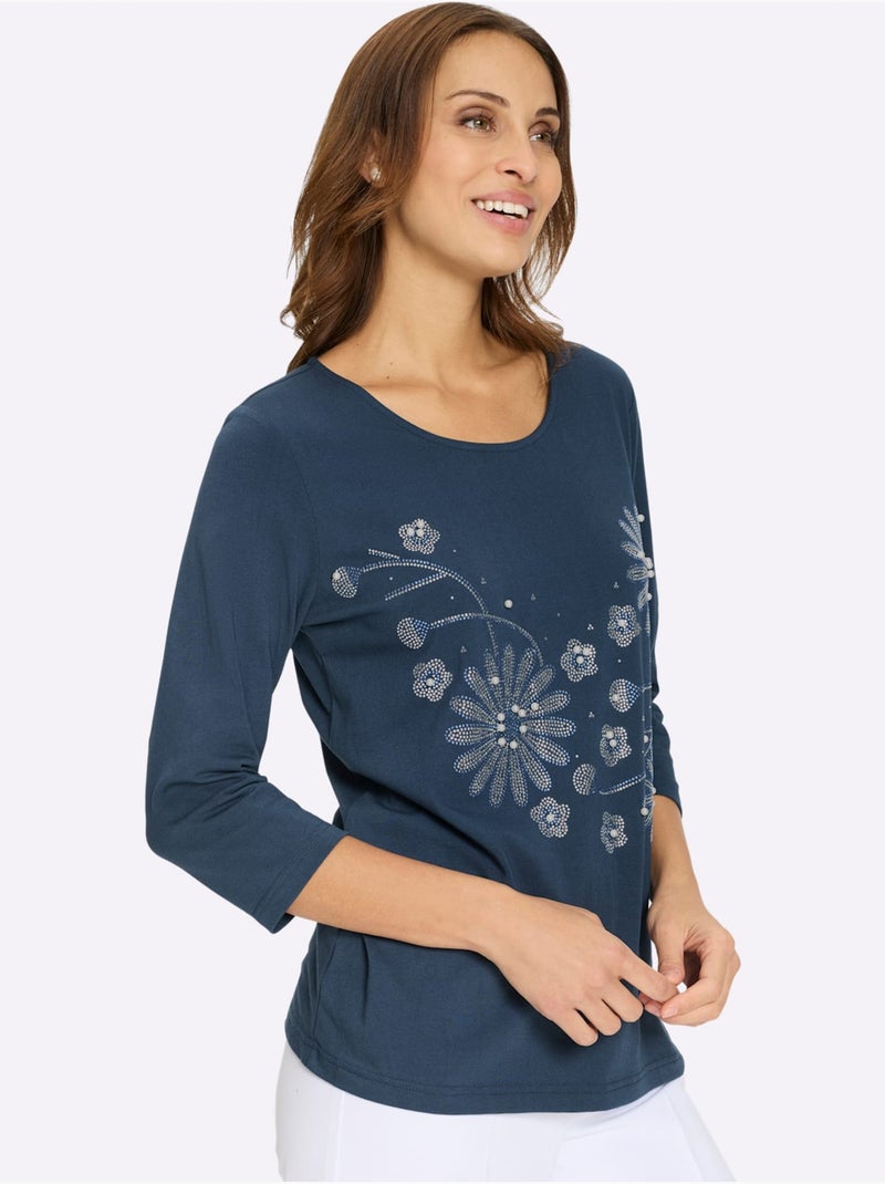 T-shirt à Encolure Ronde Qualité Coton Doux Sur La Peau - Taille Standard - Witt Bleu foncé - Kiabi