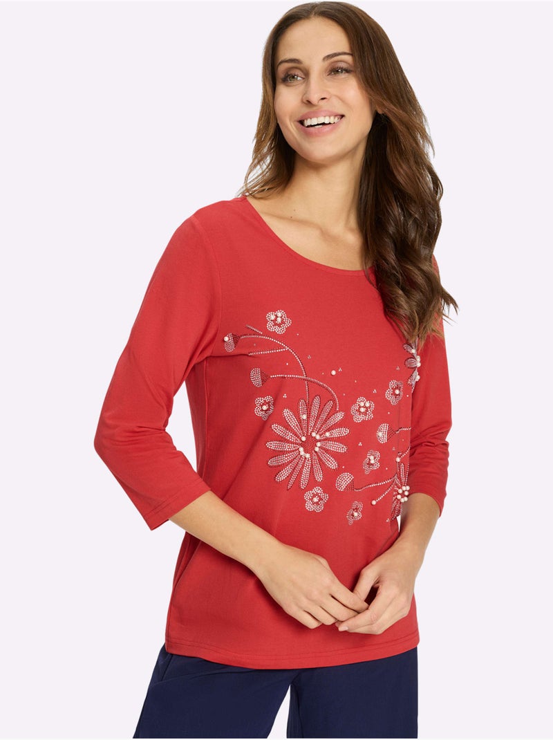 T-shirt à Encolure Ronde Qualité Coton Doux Sur La Peau - Taille Standard - Witt Rouge - Kiabi