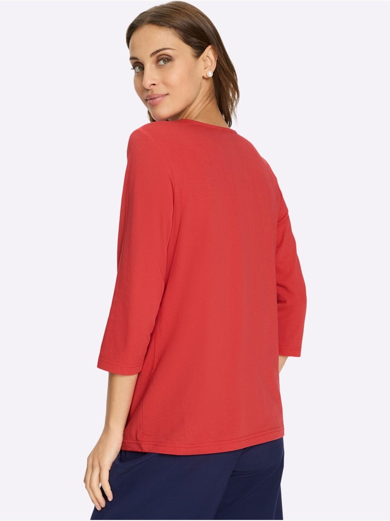 T-shirt à Encolure Ronde Qualité Coton Doux Sur La Peau - Taille Standard - Witt Rouge - Kiabi