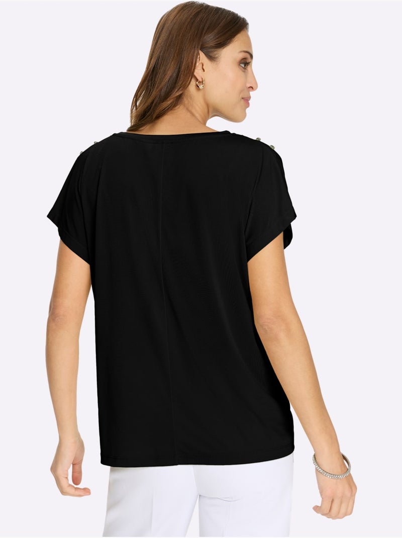 T-shirt à Encolure Ronde Qualité Douce Et Fluide - Taille Standard - Witt Noir - Kiabi