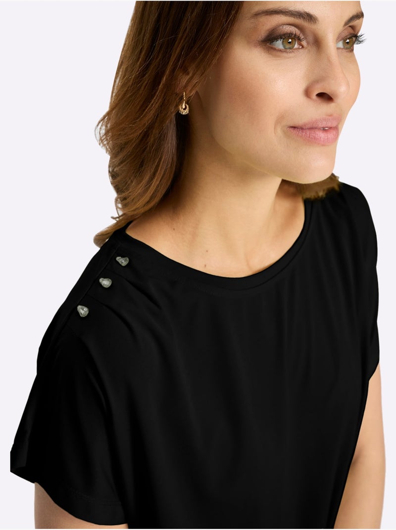 T-shirt à Encolure Ronde Qualité Douce Et Fluide - Taille Standard - Witt Noir - Kiabi
