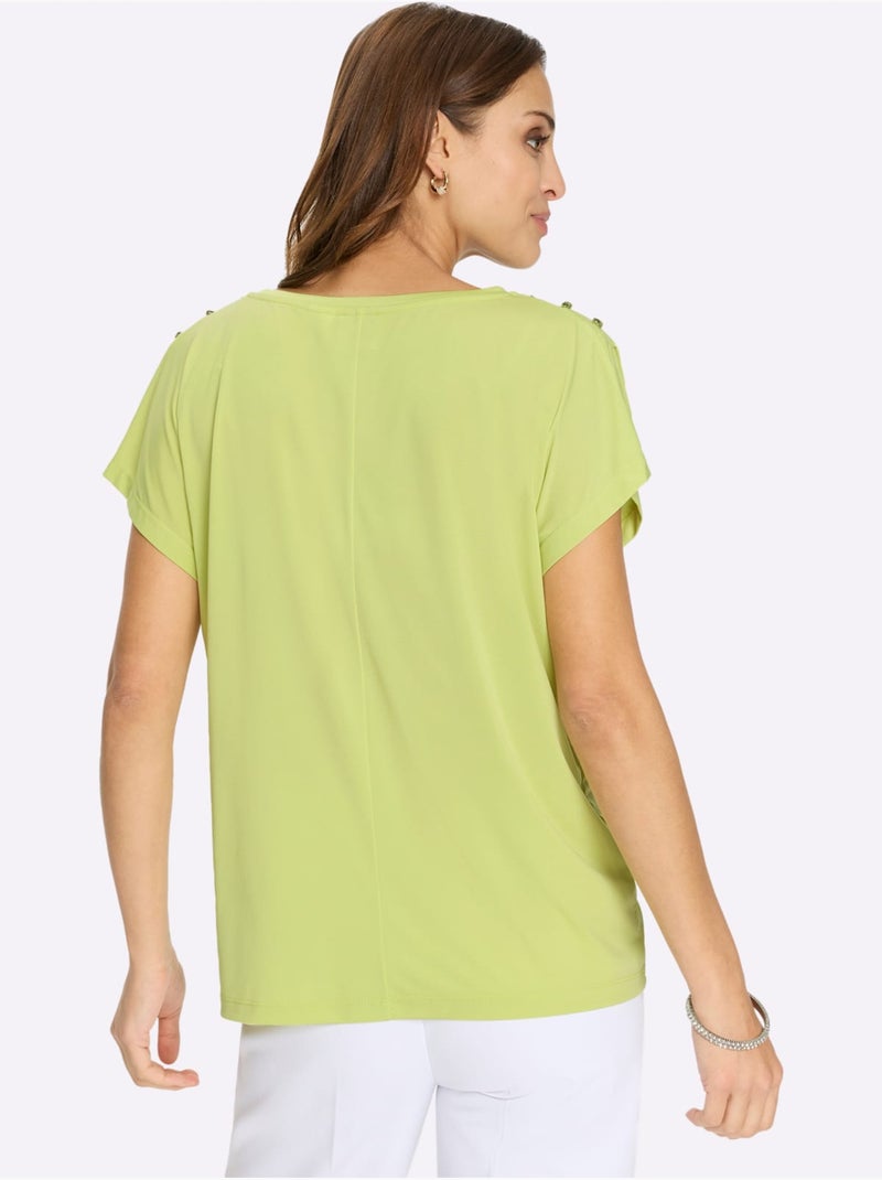 T-shirt à Encolure Ronde Qualité Douce Et Fluide - Taille Standard - Witt Vert pistache - Kiabi