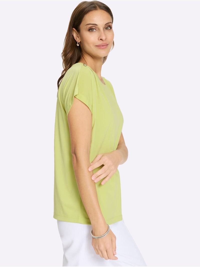 T-shirt à Encolure Ronde Qualité Douce Et Fluide - Taille Standard - Witt Vert pistache - Kiabi