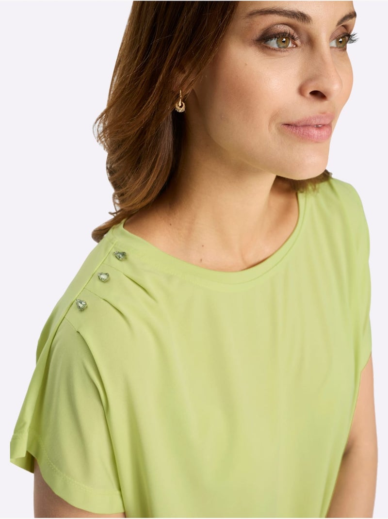 T-shirt à Encolure Ronde Qualité Douce Et Fluide - Taille Standard - Witt Vert pistache - Kiabi