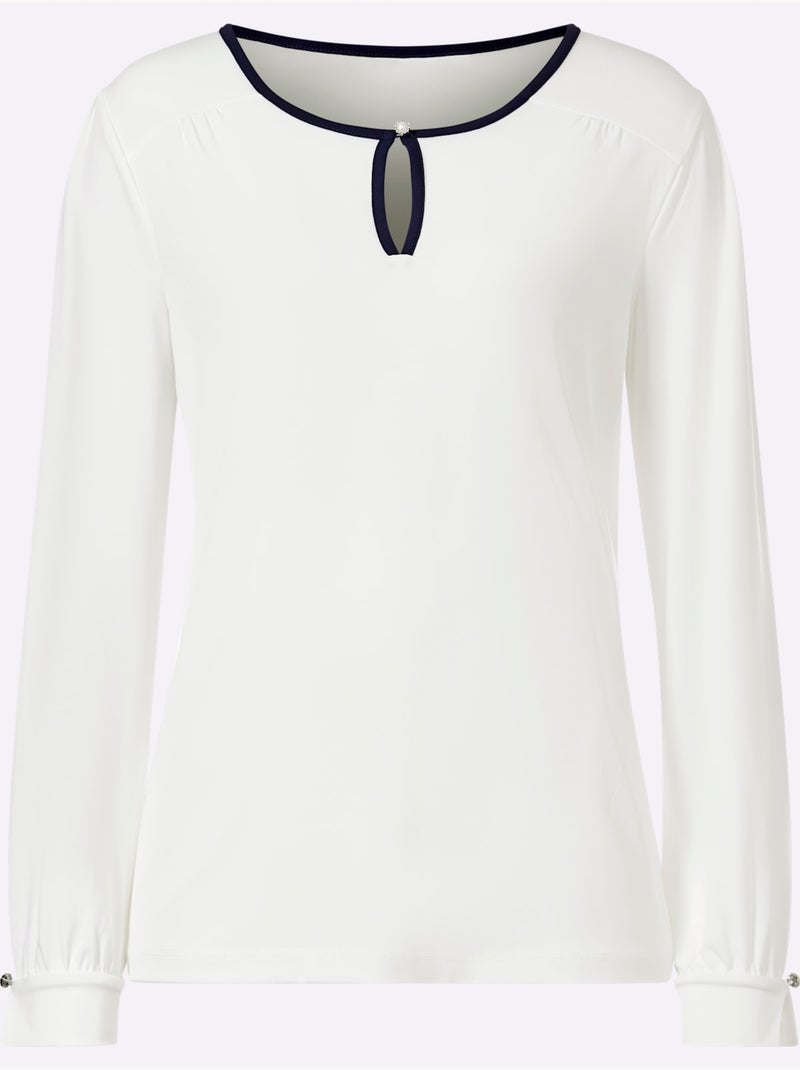 T-shirt à Encolure Ronde Qualité Fluide - Taille Standard - Witt Ecru - Kiabi
