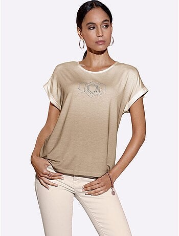 T-shirt à Encolure Ronde Qualité Viscose Douce - Taille Standard - Helline