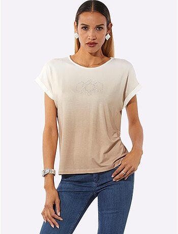 T-shirt à Encolure Ronde Qualité Viscose Douce - Taille Standard - Helline