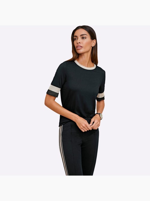 T-shirt à encolure ronde rayures brillantes - taille standard - helline - Kiabi