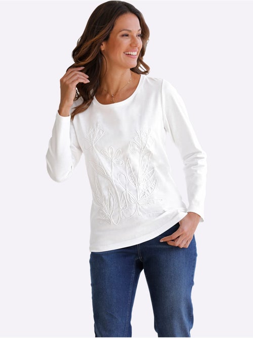 T-shirt à encolure ronde superbe broderie de cordonnet - taille standard - witt - Kiabi