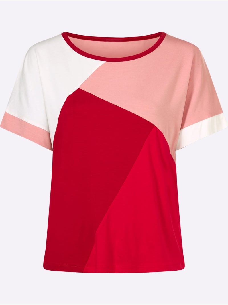 T-shirt à Encolure Ronde Superbe Motif Graphique - Taille Standard - Helline Rouge foncé - Kiabi