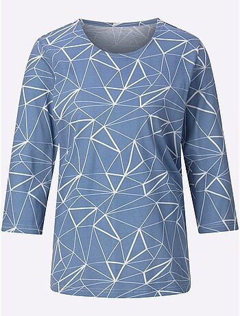 T-shirt à Encolure Ronde Superbe Motif Graphique - Taille Standard - Moda Vilona