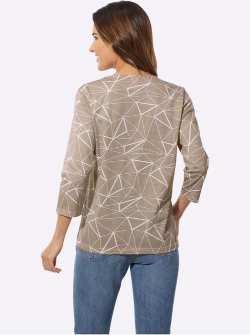 T-shirt à Encolure Ronde Superbe Motif Graphique - Taille Standard - Moda Vilona - Kiabi