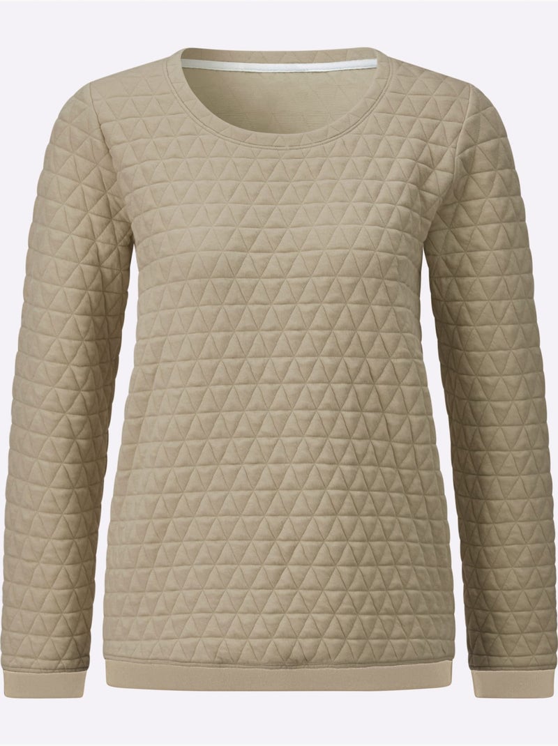 T-shirt à Encolure Ronde Superbe Motif Jacquard - Taille Standard - Witt Beige - Kiabi