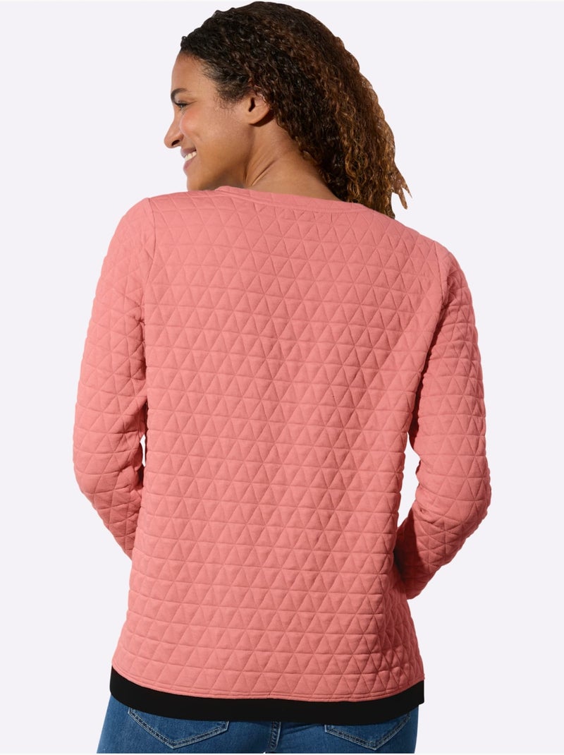 T-shirt à Encolure Ronde Superbe Motif Jacquard - Taille Standard - Witt Rose - Kiabi