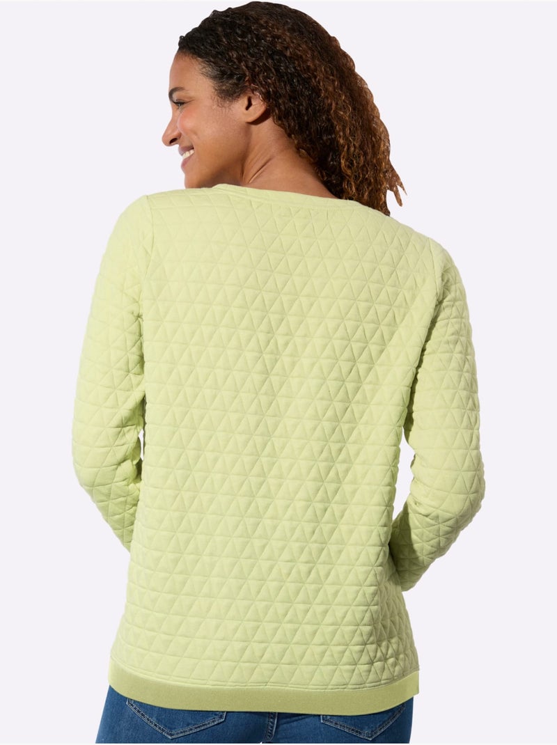 T-shirt à Encolure Ronde Superbe Motif Jacquard - Taille Standard - Witt Vert pistache - Kiabi