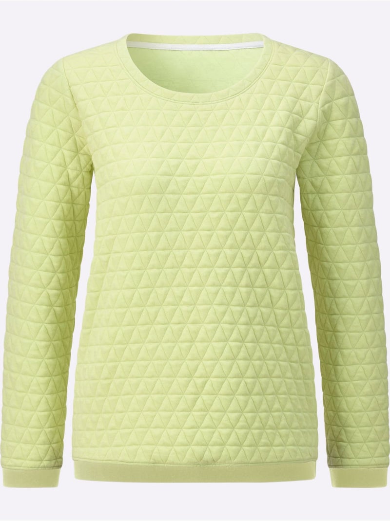 T-shirt à Encolure Ronde Superbe Motif Jacquard - Taille Standard - Witt Vert pistache - Kiabi