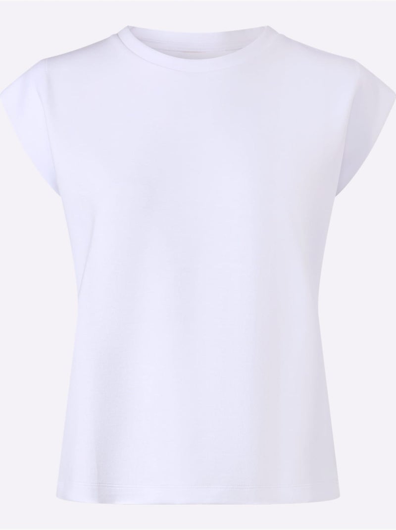 T-shirt à Encolure Ronde Ultra-doux Avec Modal - Taille Standard - Helline Blanc - Kiabi