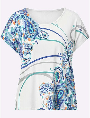 T-shirt à Encolure Ronde Viscose - Taille Standard - Helline