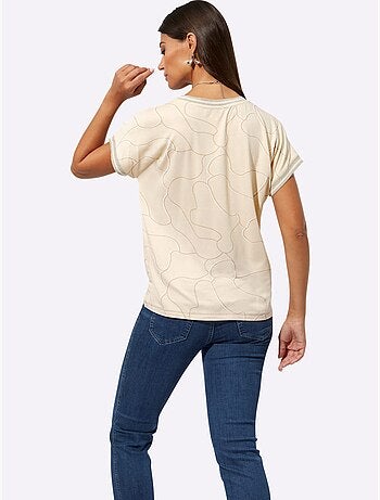 T-shirt à Encolure Ronde Viscose - Taille Standard - Helline