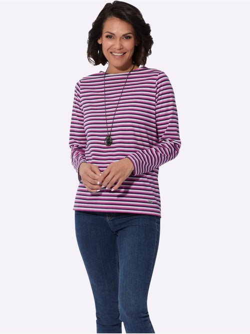 T-shirt à encolure u à manches longues avec rayures sportives - taille standard - witt - Kiabi T-shirt à encolure u à manches longues avec rayures sportives - taille standard - witt - Kiabi