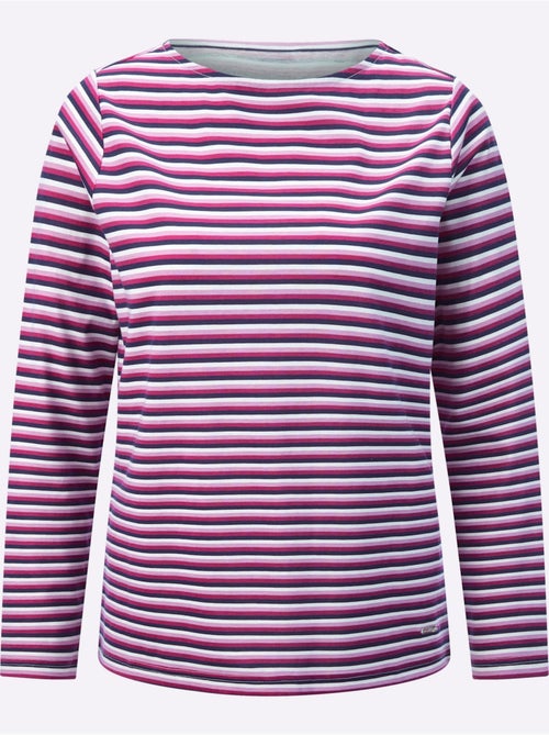 T-shirt à encolure u à manches longues avec rayures sportives - taille standard - witt - Kiabi T-shirt à encolure u à manches longues avec rayures sportives - taille standard - witt - Kiabi