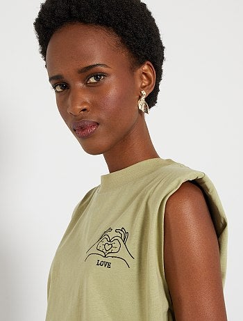 T-shirt à épaulettes