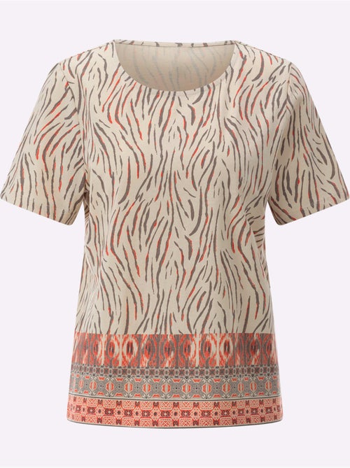 T-shirt à imprimé animal avec encolure ronde et manches courtes - Taille standard - Moda Vilona - Kiabi T-shirt à imprimé animal avec encolure ronde et manches courtes - Taille standard - Moda Vilona - Kiabi