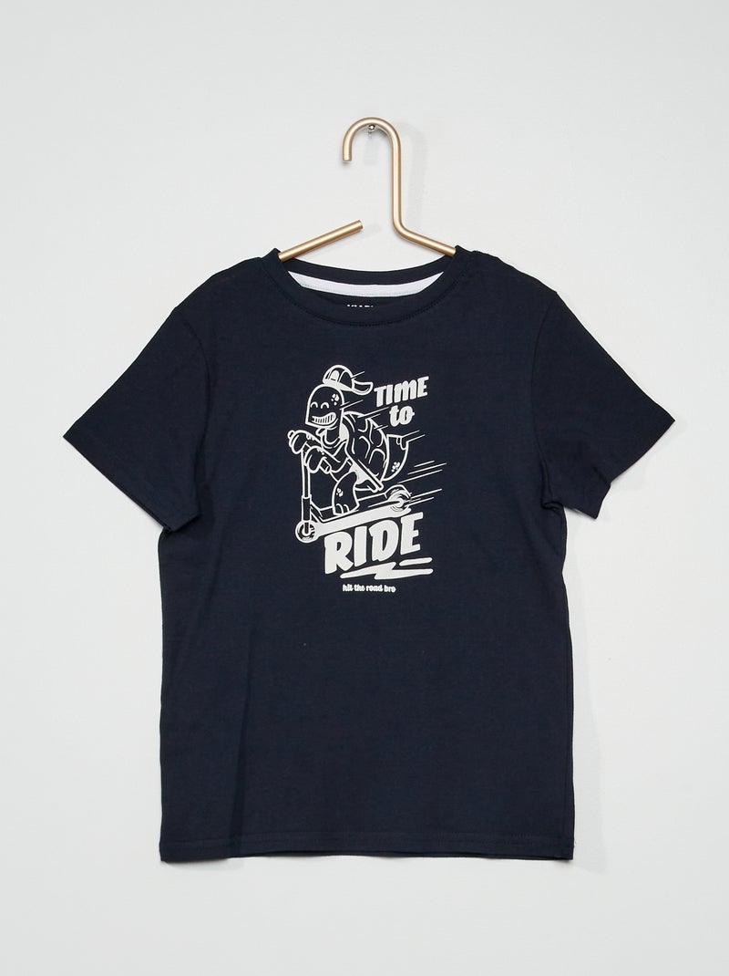 T-shirt à imprimé bleu marine - Kiabi
