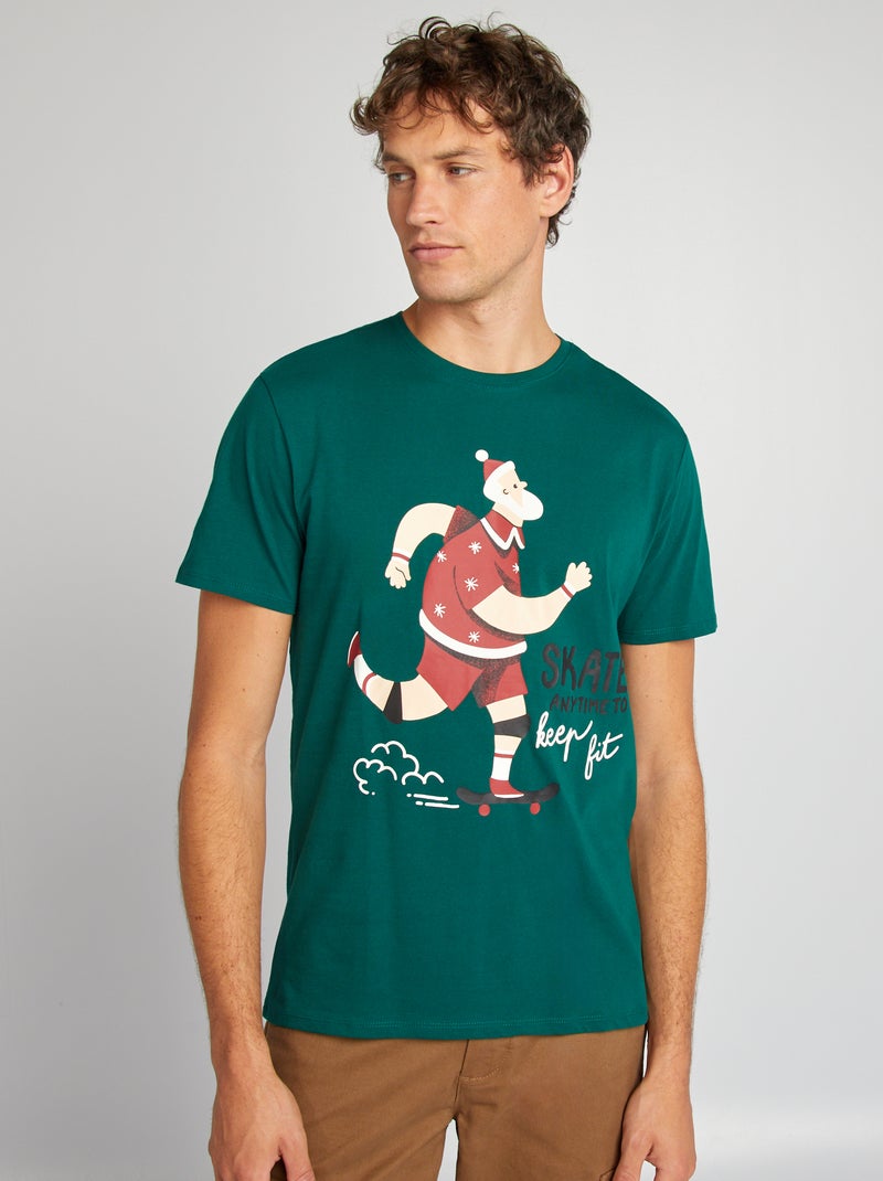 T-shirt à imprimé de Noël Vert - Kiabi