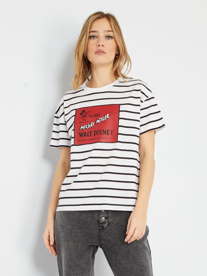 T-shirt à imprimé 'Disney' Blanc/noir/rouge - Kiabi