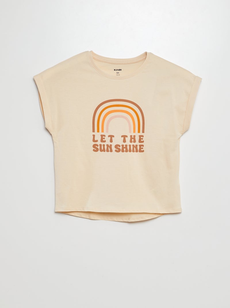 T-shirt à imprimé fun Beige - Kiabi