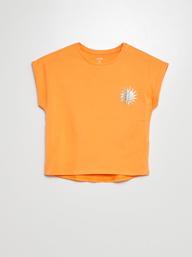 T-shirt à imprimé fun Orange - Kiabi