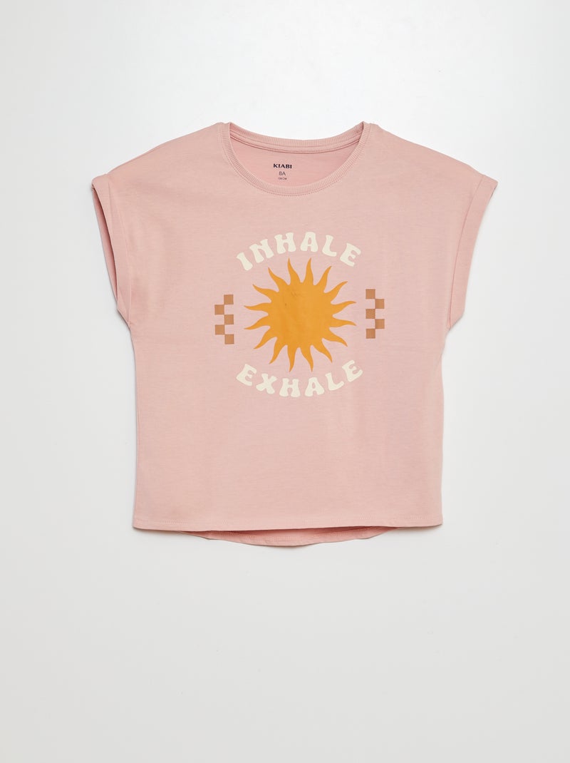 T-shirt à imprimé fun Rose - Kiabi