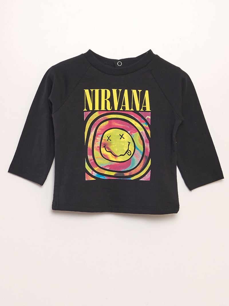 T-shirt à imprimé 'Nirvana' Noir - Kiabi